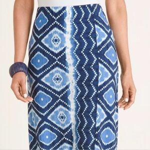 Chico's Blue and White Patterned Skirt Size 0